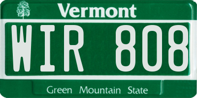 VT license plate WIR808