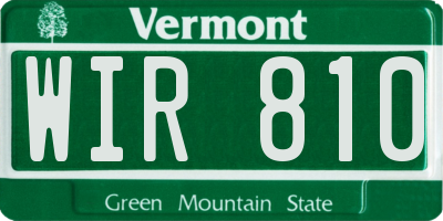 VT license plate WIR810