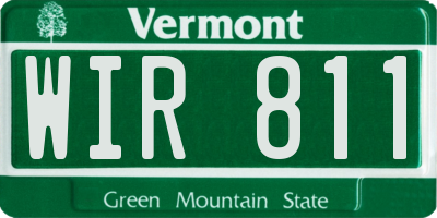 VT license plate WIR811