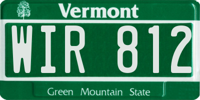 VT license plate WIR812