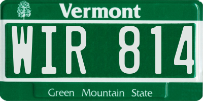 VT license plate WIR814