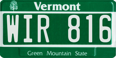 VT license plate WIR816