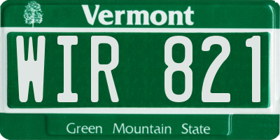 VT license plate WIR821