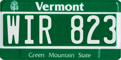 VT license plate WIR823