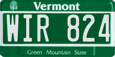 VT license plate WIR824