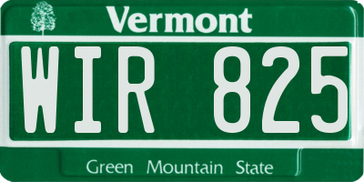 VT license plate WIR825