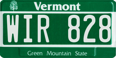 VT license plate WIR828