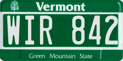 VT license plate WIR842