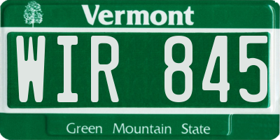 VT license plate WIR845