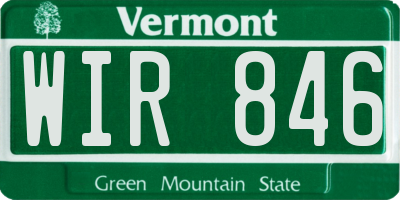 VT license plate WIR846