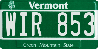 VT license plate WIR853
