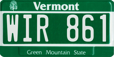 VT license plate WIR861