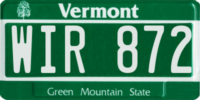 VT license plate WIR872