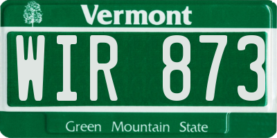 VT license plate WIR873