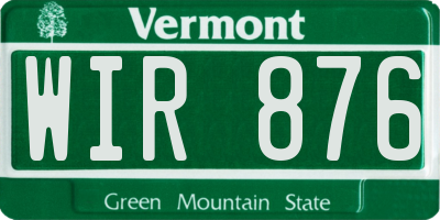 VT license plate WIR876