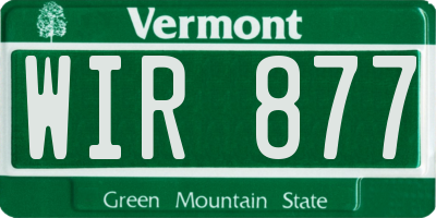 VT license plate WIR877