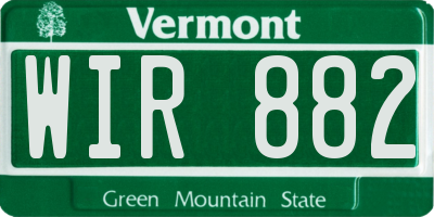VT license plate WIR882