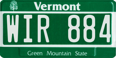VT license plate WIR884