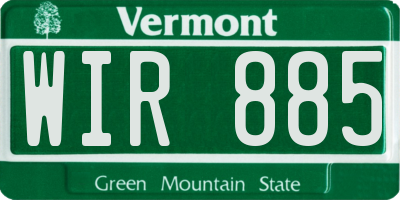 VT license plate WIR885