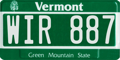 VT license plate WIR887