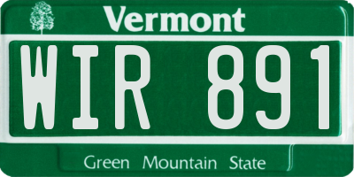 VT license plate WIR891