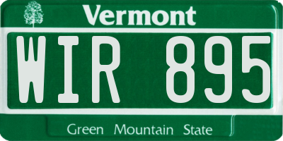 VT license plate WIR895