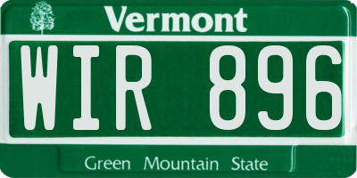 VT license plate WIR896
