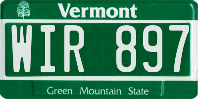 VT license plate WIR897