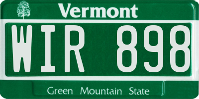 VT license plate WIR898