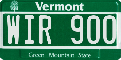 VT license plate WIR900