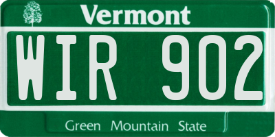 VT license plate WIR902