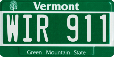 VT license plate WIR911