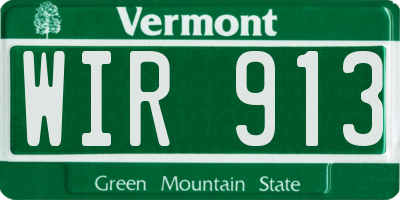 VT license plate WIR913