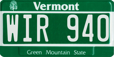 VT license plate WIR940