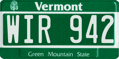 VT license plate WIR942