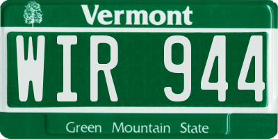 VT license plate WIR944