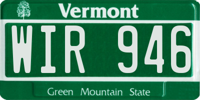 VT license plate WIR946