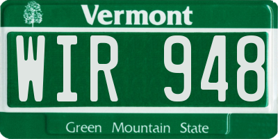 VT license plate WIR948