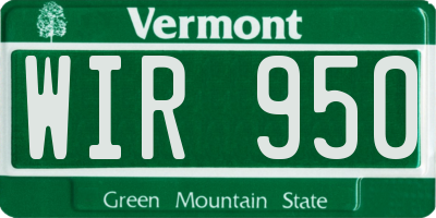 VT license plate WIR950