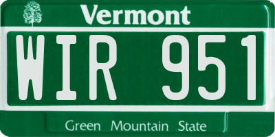 VT license plate WIR951