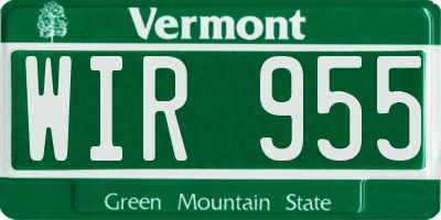 VT license plate WIR955