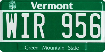 VT license plate WIR956