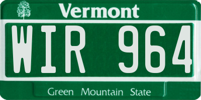 VT license plate WIR964