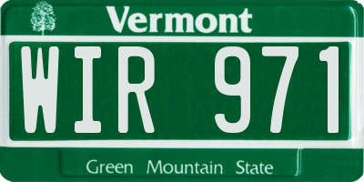 VT license plate WIR971