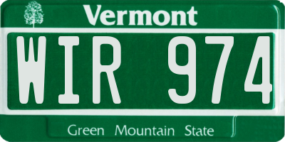 VT license plate WIR974