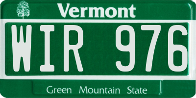 VT license plate WIR976