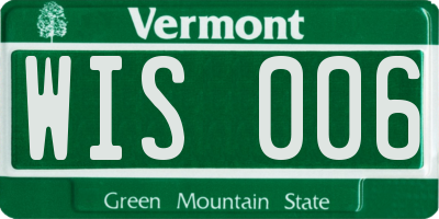 VT license plate WIS006