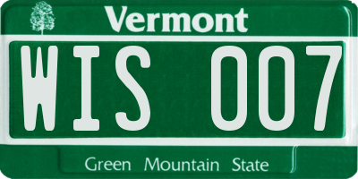 VT license plate WIS007