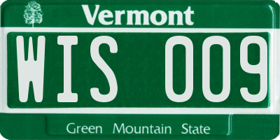 VT license plate WIS009