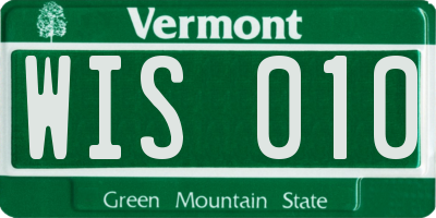 VT license plate WIS010